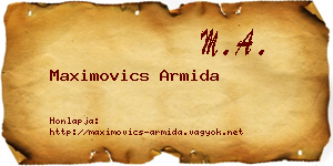 Maximovics Armida névjegykártya